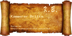 Kammerer Britta névjegykártya